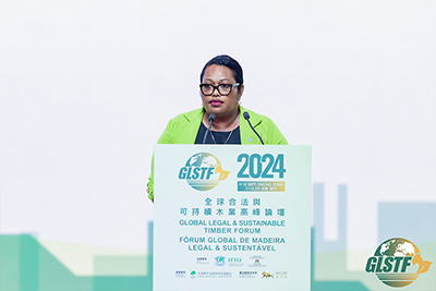 斐济共和国渔业和林业部部长Ms. Alitia Bainivalu发言
